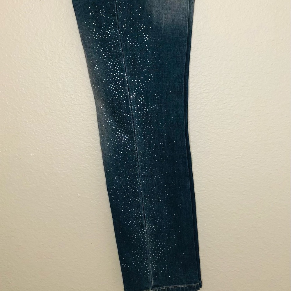 Chico's so slimming Jeans size 00 sparkle crystal down the sides